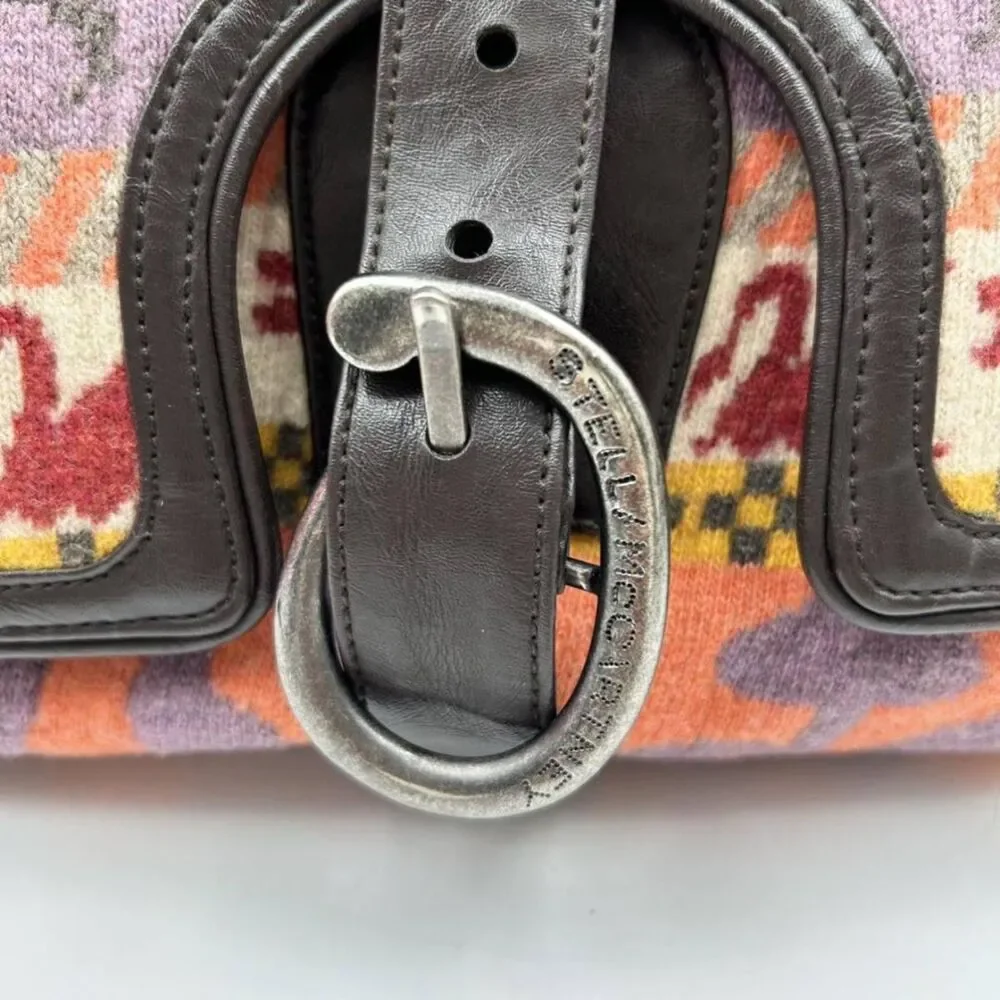Stella McCartney RARE Y2K Multi-Color Aztec Tweed & Vegan Leather Shoulder Bag - Picture 3 of 14